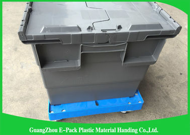 Срок службы 612 * 412 * 145mm большой емкости тележки DutyPlastic 4 колес тяжелый двигая длинный