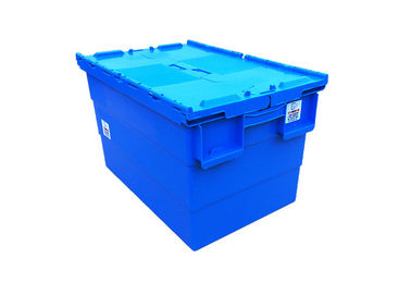 23,6' x 15,7 ' хранений двигая Stackable пластиковую коробку Tote с прикрепленными на петлях крышками