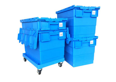 23,6' x 15,7 ' хранений двигая Stackable пластиковую коробку Tote с прикрепленными на петлях крышками