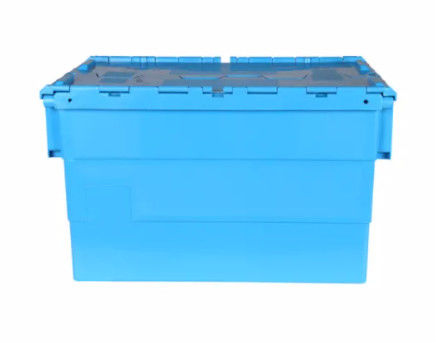 Коробка Tote контейнеров крышки девственницы пластиковая прикрепленная Nestable Stackable двигая