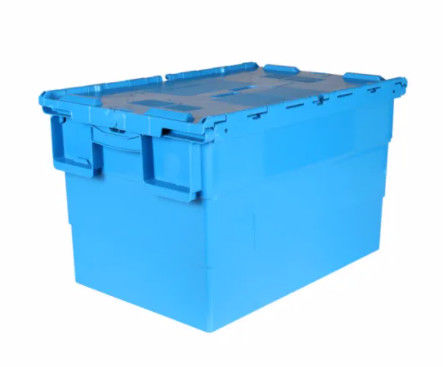 Коробка Tote контейнеров крышки девственницы пластиковая прикрепленная Nestable Stackable двигая