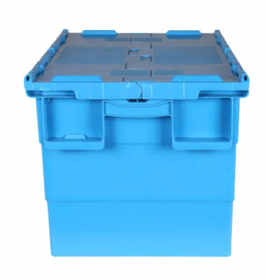Коробка Tote контейнеров крышки девственницы пластиковая прикрепленная Nestable Stackable двигая