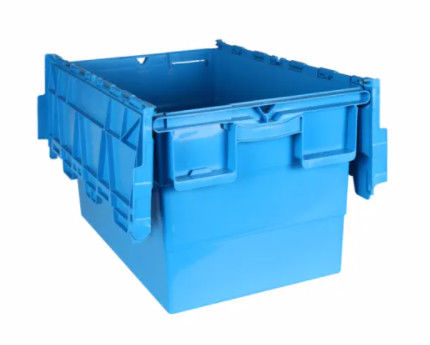 Коробка Tote контейнеров крышки девственницы пластиковая прикрепленная Nestable Stackable двигая